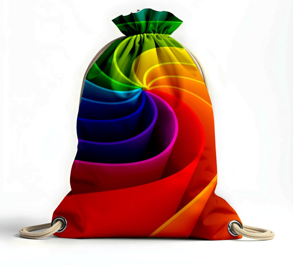 Рюкзак мішок "Веселкові хвилі лінії смужки", фото 1