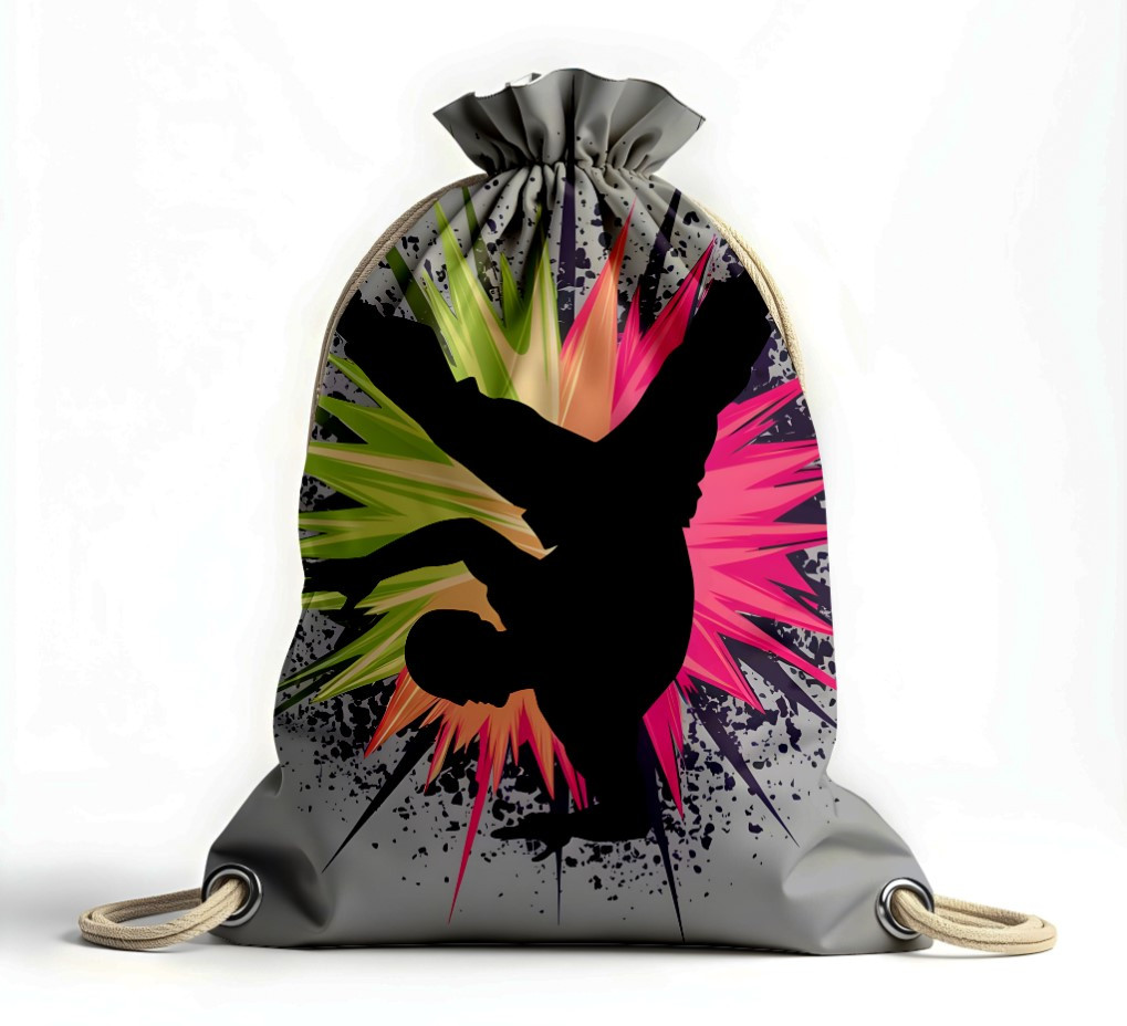 Рюкзак мішок "Брейк данс графіті арт танці малюнок силует", фото 1