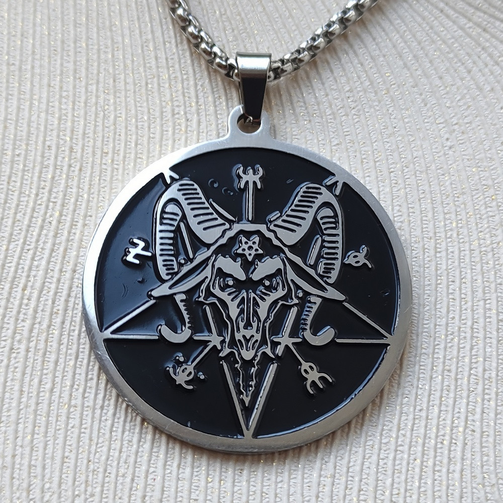 Кулон Бафомет сталевий на ланцюжку KSV-67