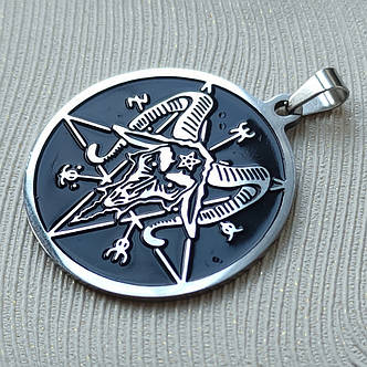 Кулон Бафомет сталевий на ланцюжку KSV-67, фото 2