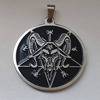 Кулон Бафомет сталевий на ланцюжку KSV-67, фото 3