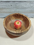 Салатник дерев'яний з горіха ручної роботи. Діаметр 27см., фото 4