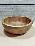 Салатник дерев'яний з горіха ручної роботи. Діаметр 27см., фото 5