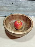 Салатник дерев'яний з горіха ручної роботи. Діаметр 27см., фото 6