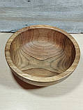 Салатник дерев'яний з горіха ручної роботи. Діаметр 27см., фото 7