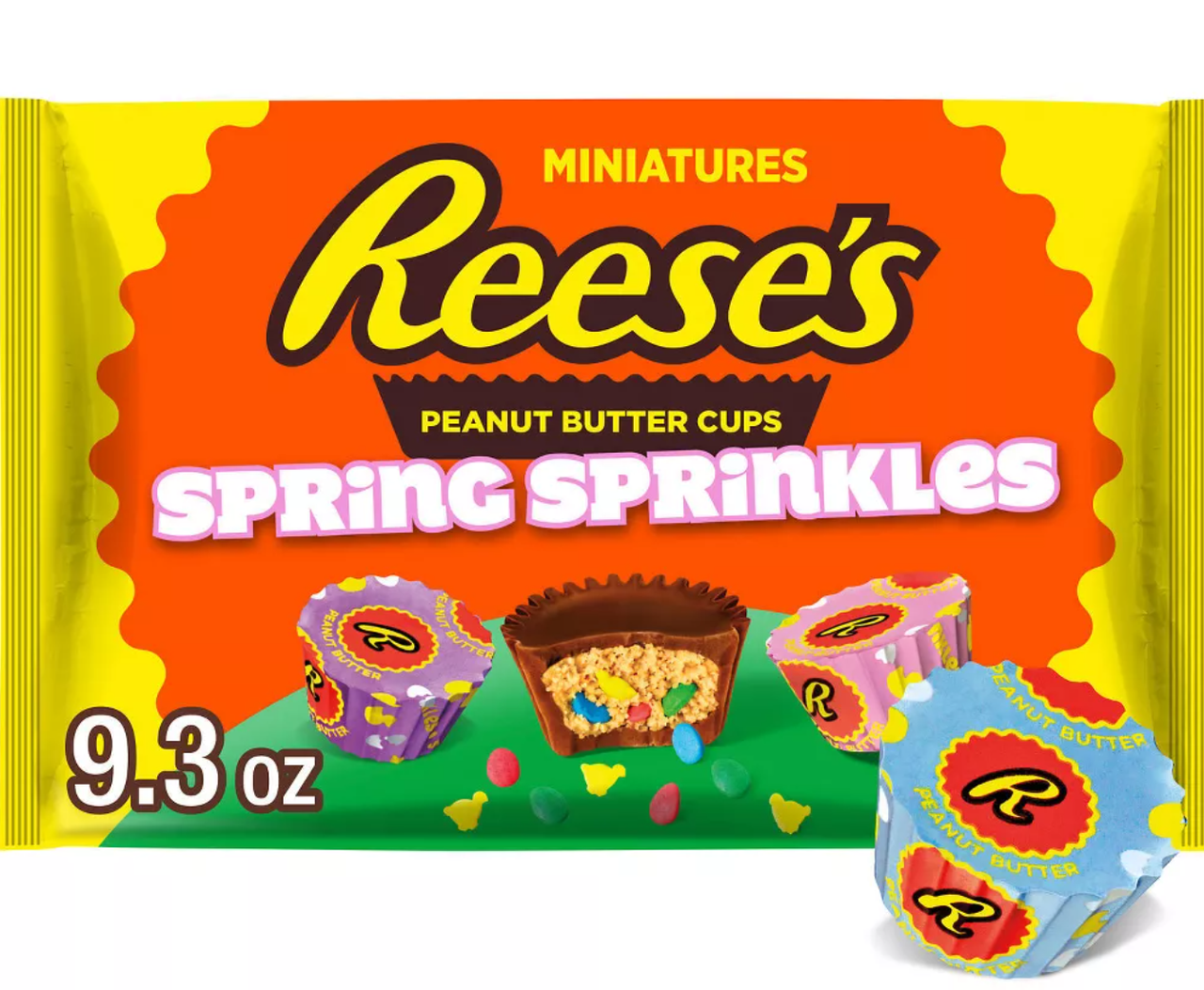Шоколадні цукерки Reese's Peanut Butter Cups Miniatures with Spring Sprinkles 263г, фото 1
