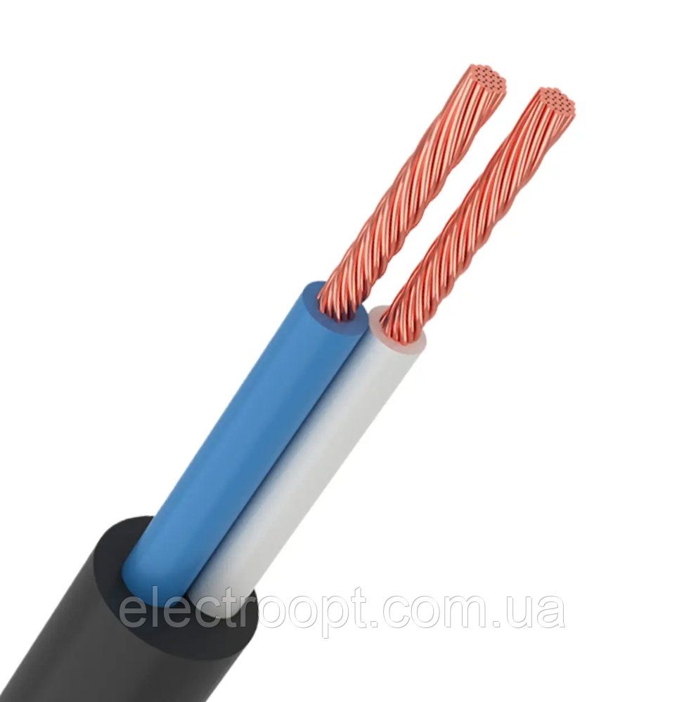 Мідний чорний дріт ПВС 2*0.75 Одеса ГОСТ круглий, гнучкий (кратно 5 м)