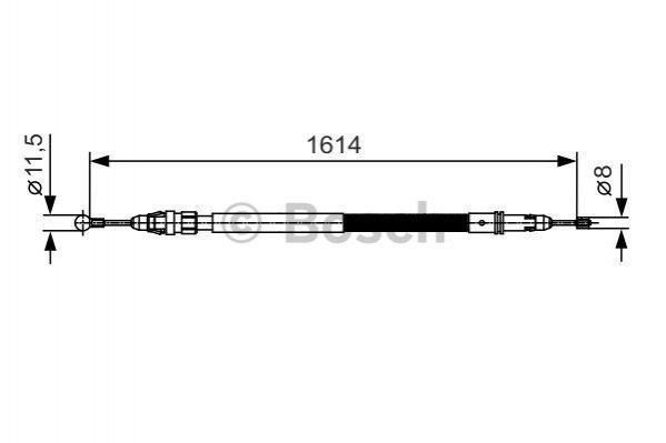 Трос ручного гальма BOSCH 1987482007 Citroen Jumpy; Peugeot Expert; Fiat Scudo 1400203680, 474611, 9809533480