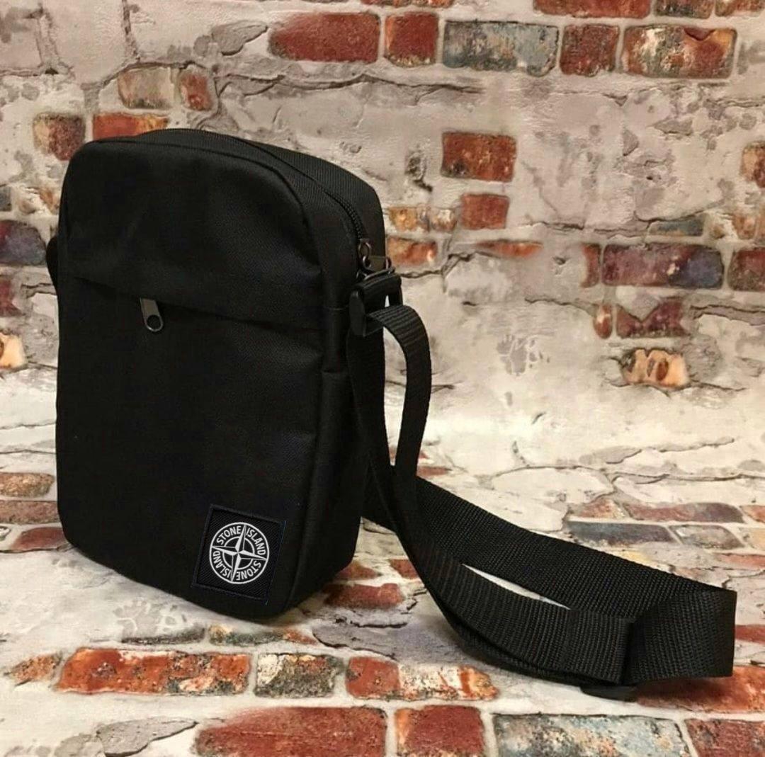 Сумка через плече Stone Island барсетка чоловіча месенджер стон айленд чорна