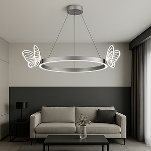 Кругла Led люстра у сріблі Ø50 см (P615CH)