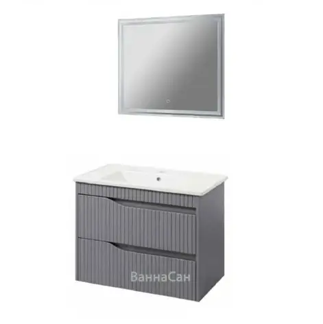 Умивальник із дзеркалом з LED-стрічкою 70 см завширшки Юввіс Florence 49958-48645, фото 1