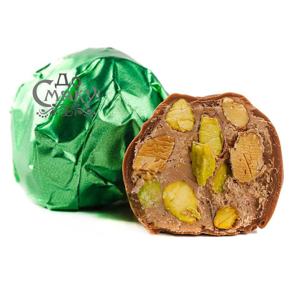 Дубайські цукерки Lux Choco #3127 з фісташкою, мигдалем та лісовими горіхами 1шт (≈38-40г)