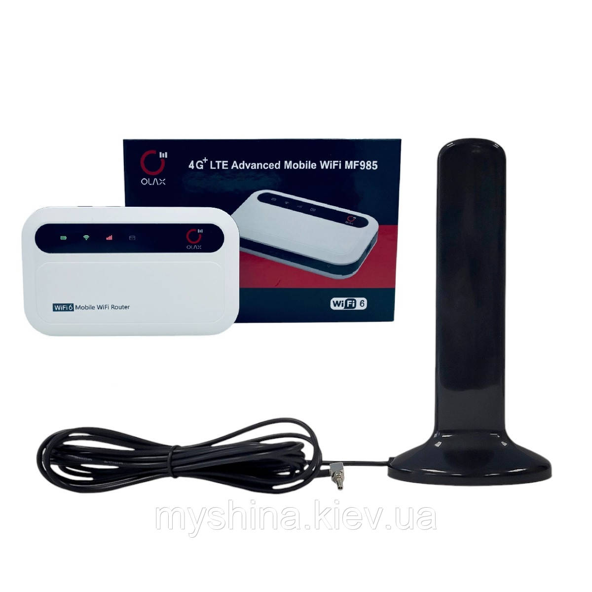 Комплект 4G LTE Wi-Fi роутер Olax MF985 + 4G автомобільна антена MIMO CRC-9 2 х 16 dBi, фото 1