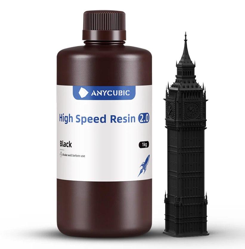 Смола для швидкого друку High Speed Resin, 1000 мл, Чорна