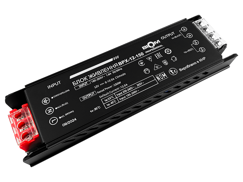 Блок живлення Biom BPх-12-150 12V 150W 12.5А IP20