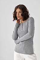 Трикотажна кофтинка на ґудзиках - сірий цвет, ONE SIZE (є розміри)