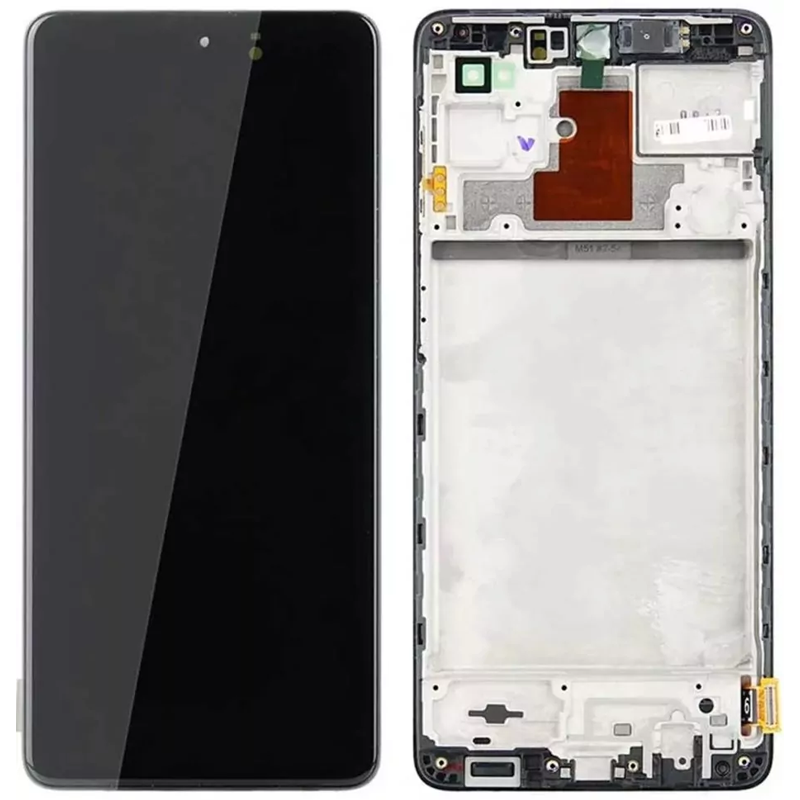 Дисплей Samsung SM-M625 Galaxy M62 5G у складі із сенсором і рамкою black service orig