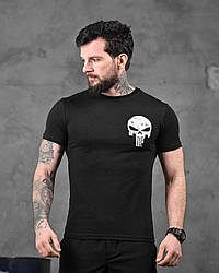 Хлопкова мілітарі футболка порожнеча чорна ДЛ6351