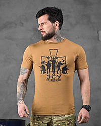 Хлопкова мілітарі футболка зсу кайот ДЛ6349