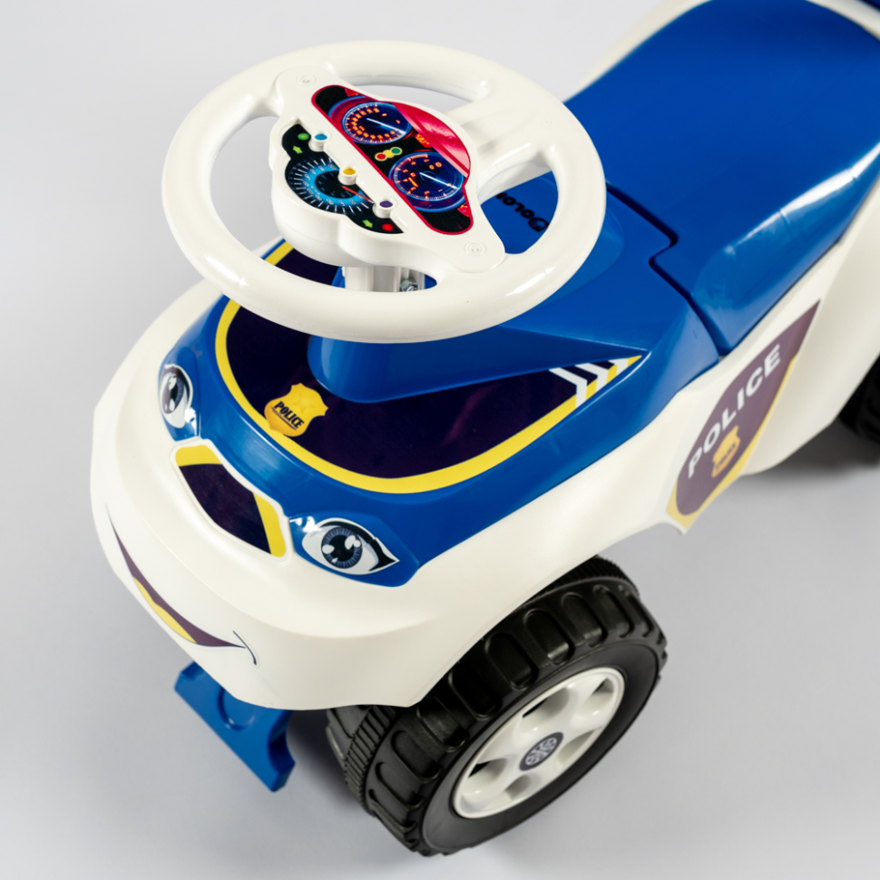 Дитячий толокар Машинка 0141/11 біло-синій, фото 1