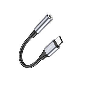 Перехідник BOROFONE BV16 Type-C to 3.5mm digital audio converter Metal Gray ly