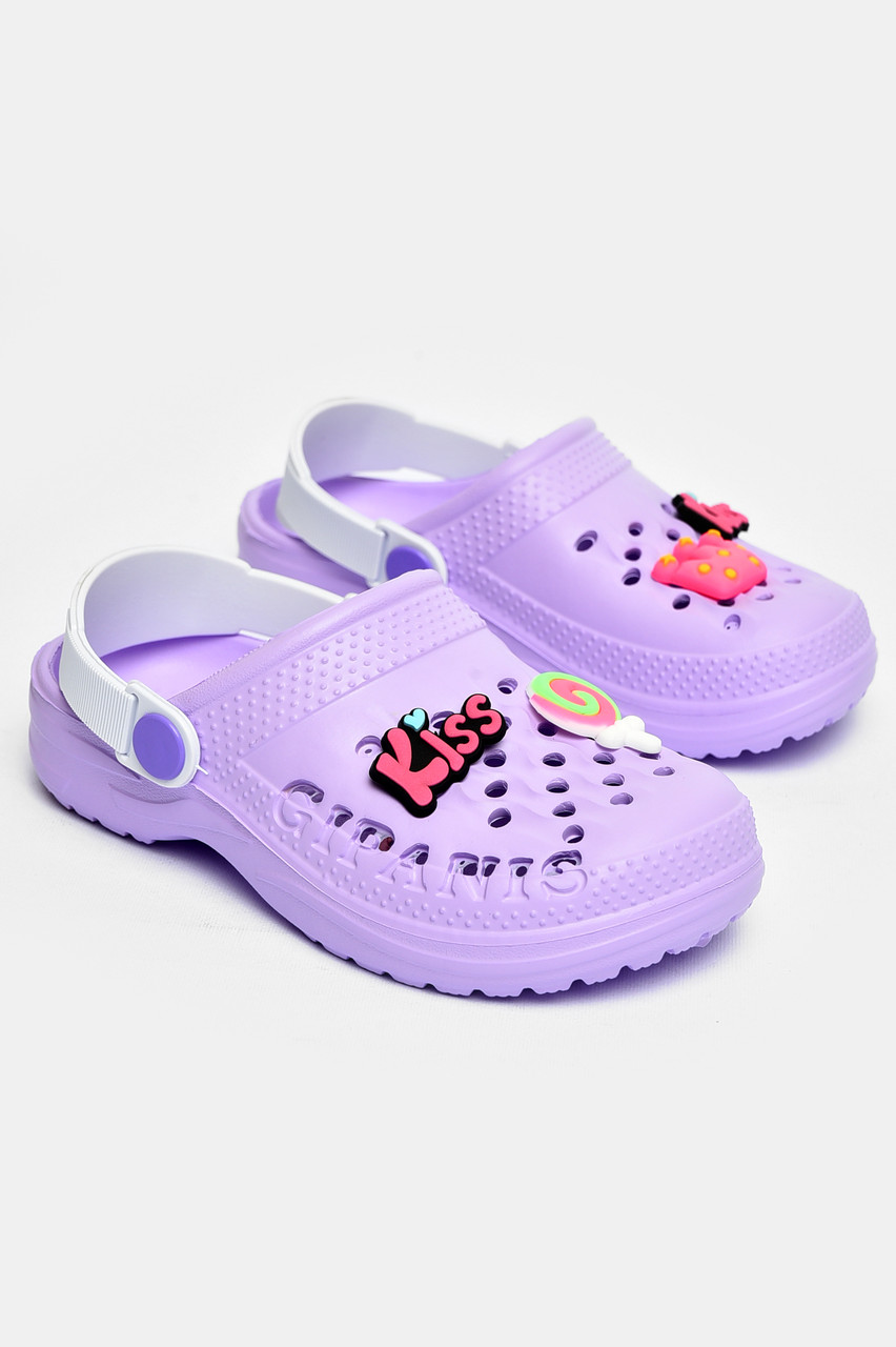 Крокси дитячі для дівчинки бузкового кольору 200480P, фото 1