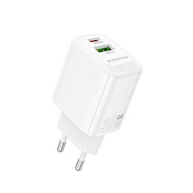 Мережевий зарядний пристрій BOROFONE BN29 Fuente PD30W+QC3.0 charger (EU) White ly