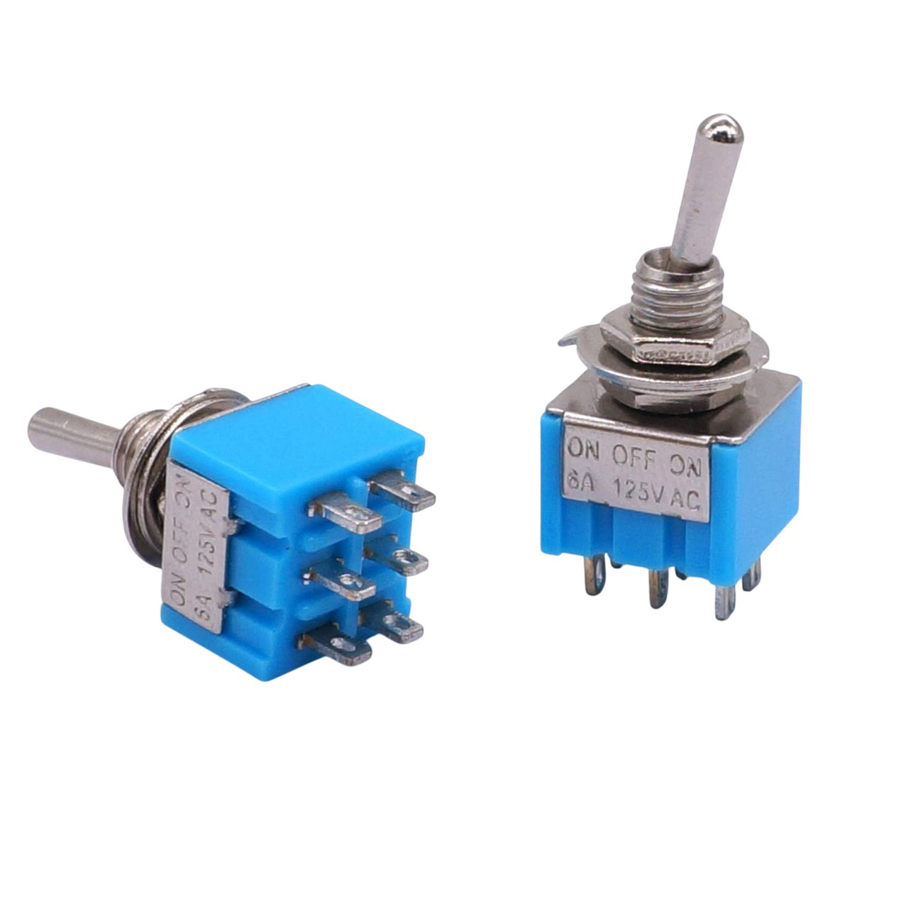 Тумблер 6-х контактний On-Off-On 3A / 250V, MTS-203, для електронних схем та проектів