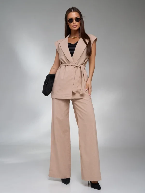 Костюми ISSA PLUS 15124 S бежевий, фото 1