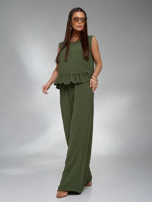 Костюми ISSA PLUS 15126A S хакі, фото 1