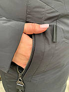 Довга куртка Visdeer 9155-S01 чорна з капюшоном, фото 4