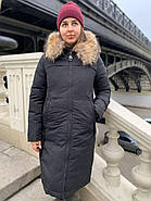 Довга куртка Visdeer 9155-S01 чорна з капюшоном, фото 6