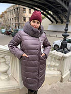 Пальто жіноче ¦довге SHIO S9600-64 світле з капюшоном, фото 2