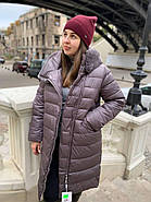 Пальто жіноче ¦довге SHIO S9600-64 світле з капюшоном, фото 4