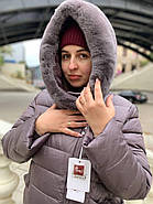 Пальто жіноче ¦довге SHIO S9600-64 світле з капюшоном, фото 6