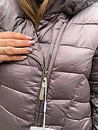 Пальто жіноче ¦довге SHIO S9600-64 світле з капюшоном, фото 7