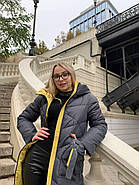 Пальто жіноче довге SHIO S9701-24 сіре з каптуром XXL, фото 8