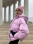 Пуховик жіночий RUFUETE 19775-liloviy короткий ліловий, фото 2