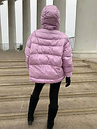 Пуховик жіночий RUFUETE 19775-liloviy короткий ліловий, фото 3