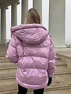 Пуховик жіночий RUFUETE 19775-liloviy короткий ліловий, фото 6