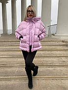 Пуховик жіночий RUFUETE 19775-liloviy короткий ліловий, фото 7