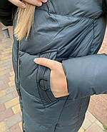 Пуховик жіночий Visdeer 813-B03-Green зелений з капюшоном, фото 3