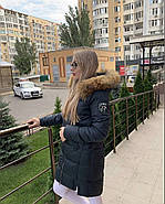 Пуховик жіночий Visdeer 813-B03-Green зелений з капюшоном, фото 5