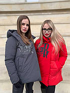 Пуховик жіночий Tongcoi 7105-711 сірий короткий, фото 8