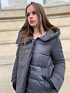 Пуховик жіночий Tongcoi 7105-711 сірий короткий, фото 2