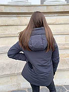 Пуховик жіночий Tongcoi 7105-711 сірий короткий, фото 5