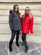 Пуховик жіночий Tongcoi 7105-711 сірий короткий, фото 7