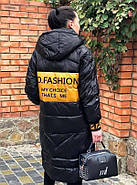 Пальто пуховик жіночий TARUN Y020-931-HJH001 чорний з капюшоном, фото 2