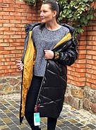 Пальто пуховик жіночий TARUN Y020-931-HJH001 чорний з капюшоном, фото 4