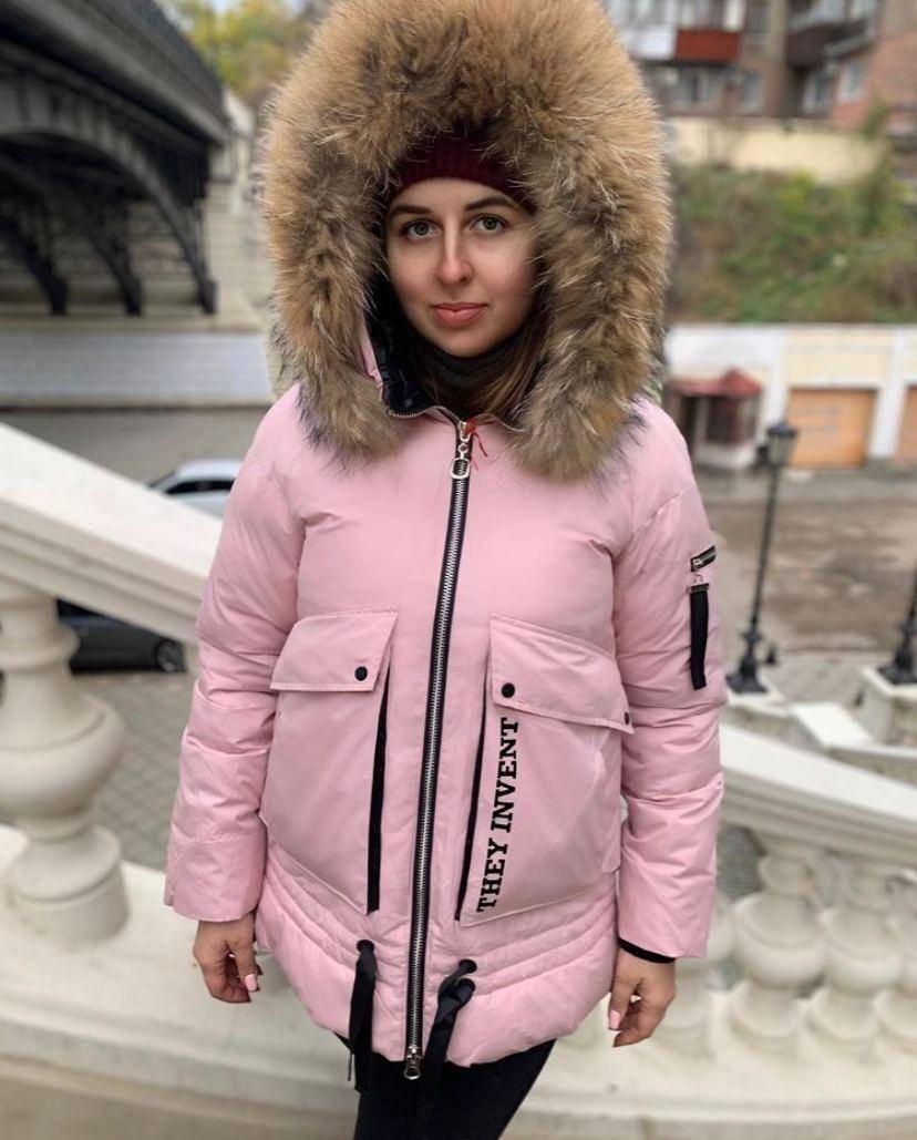 Куртка жіноча пуховик TARUN Y019-828-BHB007 з каптуром XL, фото 1